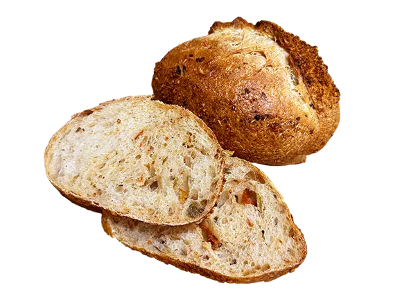 Хлеб на закваске с каперсами и вялеными томатами